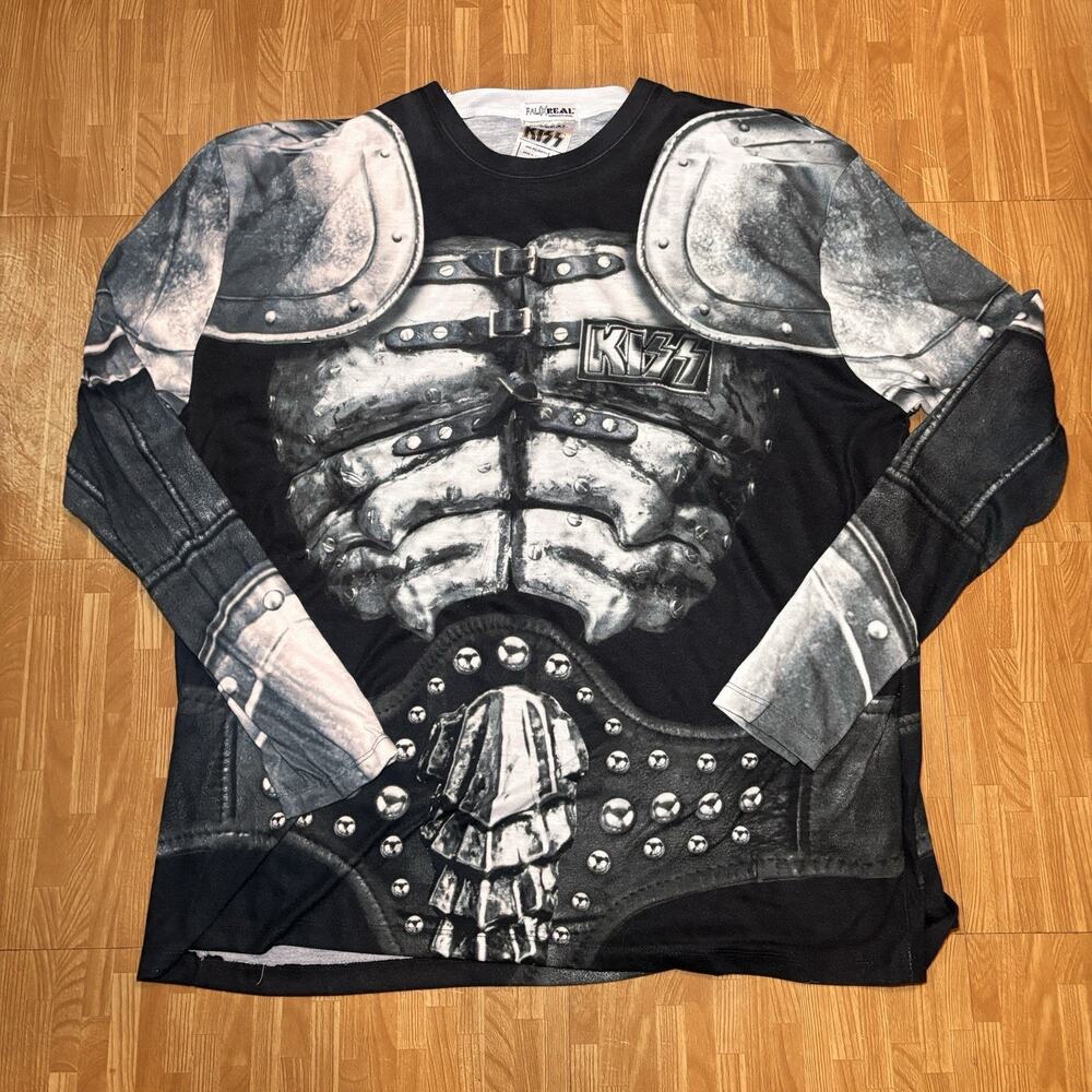 KISS Faux Real Photorealistic Armor Costume Long Sleeve Shirt Men XXL Halloween